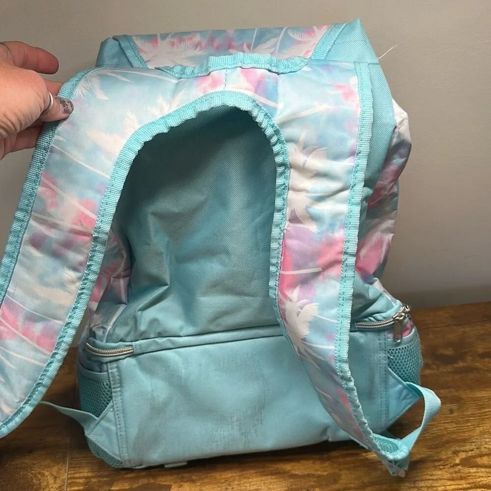 Tommy Bahama Back Bag Backpack Book Bag Palm‎ Tree 2 in 1 Cooler Pink Blue